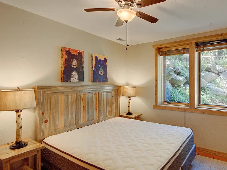 Lower level bedroom with king bed
