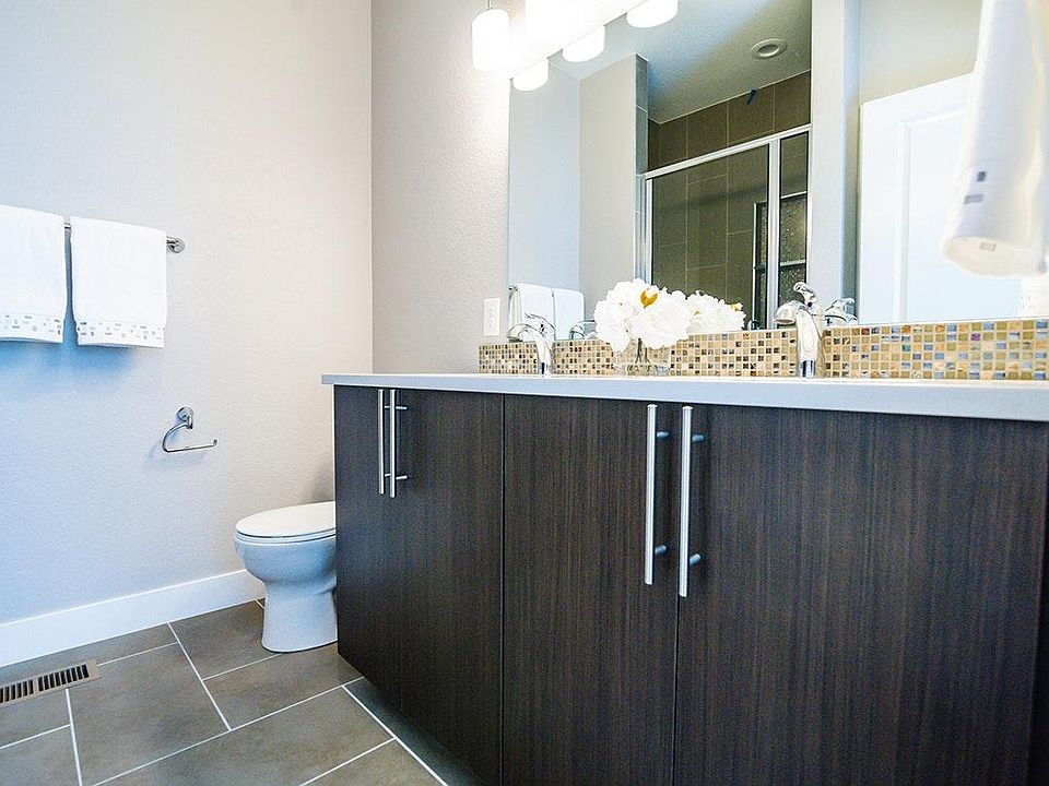 Master bathroom dual vanities