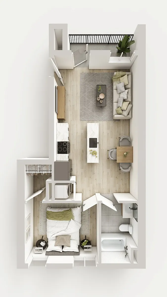 Floor plan 1 Bed 1 Bath