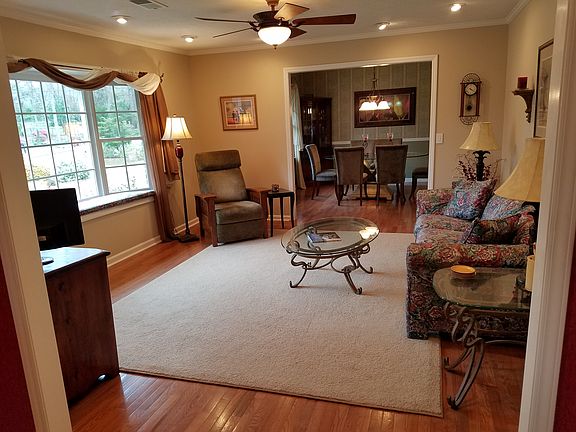 Living room and dining room