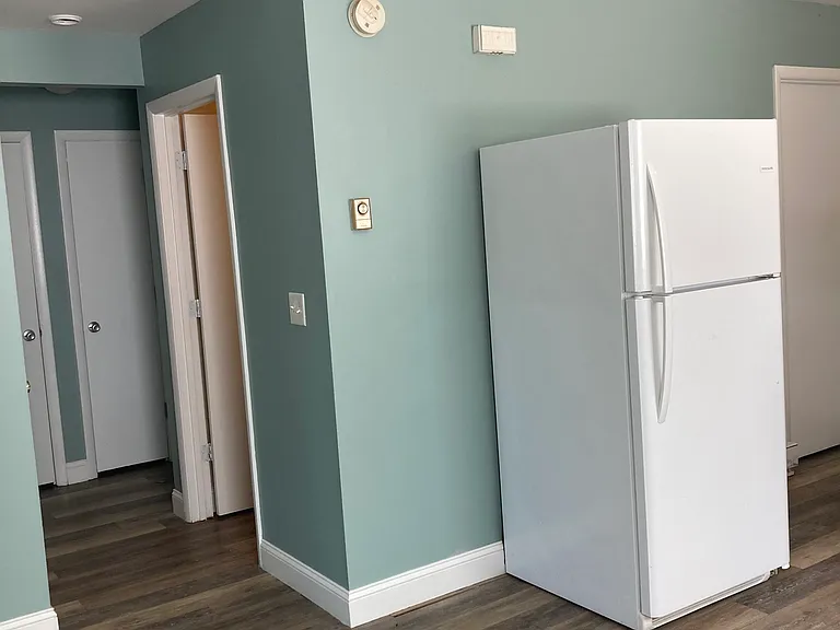Fridge and hallway