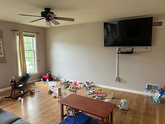 This is the front end. We moved out the furniture to make a play area.