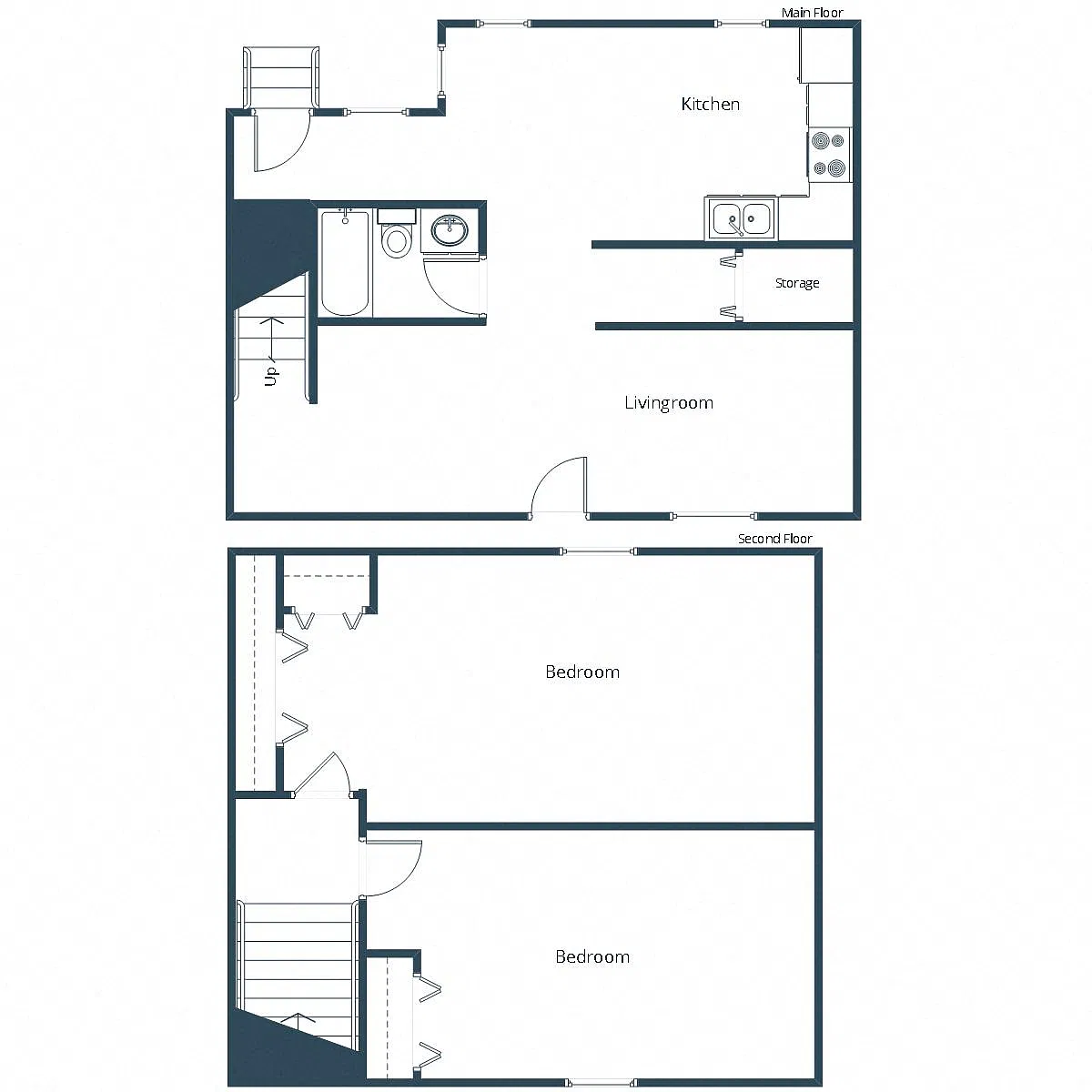 Floor plan Two Bedroom 21A