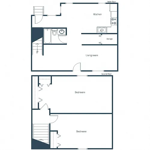 Floor plan Two Bedroom 21A
