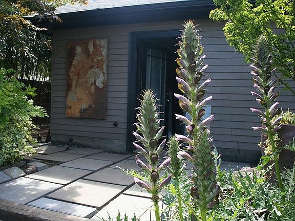 Garage east entrance from deck