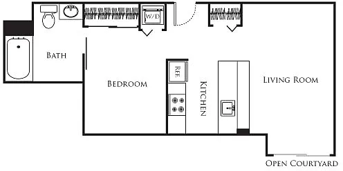 Floor plan Micro One Bed - B1 233