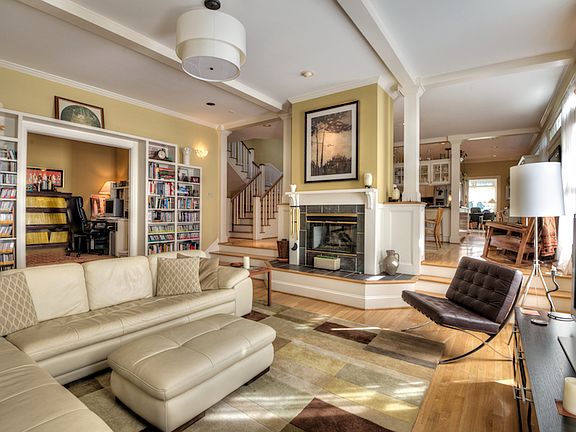 View of living room & office