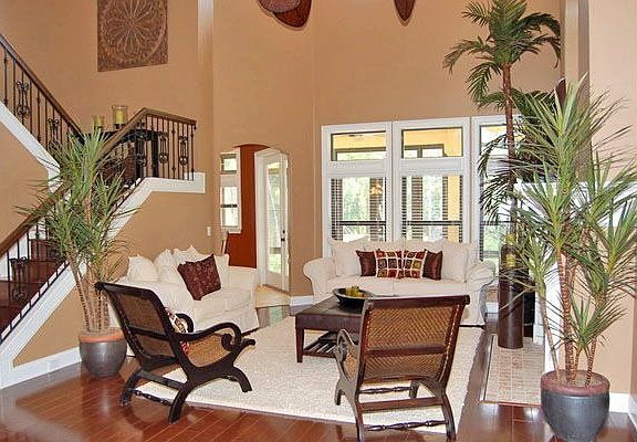 Living Room, walnut floors