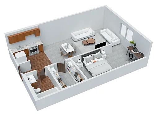 Floor plan 1 BD 1 BA Junior