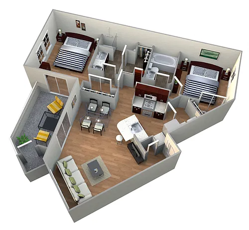 Floor plan 2B GARDENS