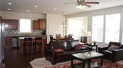 Open concept kitchen and great room with tons of windows!