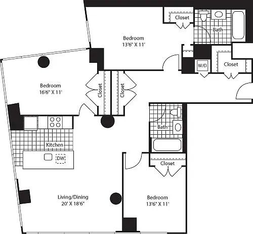 Floor plan Three Bedroom CK