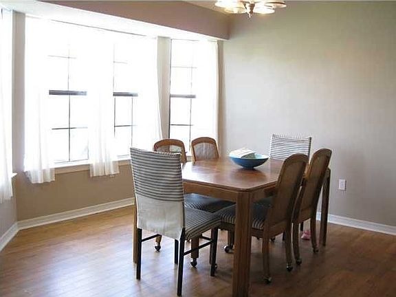 Large breakfast nook also features lots of windows