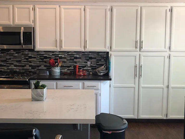 Kitchen - remodeled 2018: gas stove with lots of storage