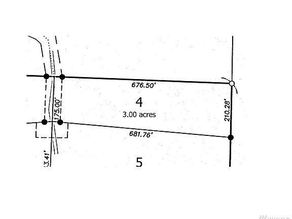 Simplified plot plan. Bell View Drive is the road to the left side of the drawing. West is on the left.