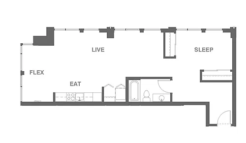 Floor plan 1x1 Q Open