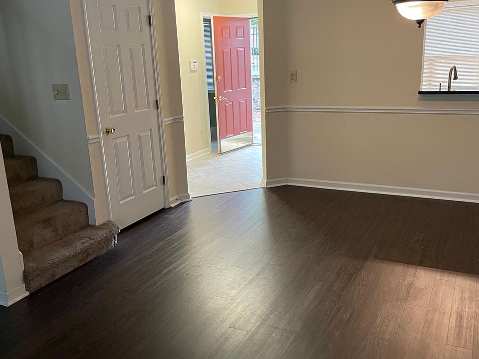 View from living room/dining room towards entry foyer.