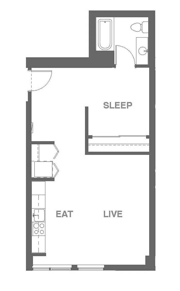 Floor plan 1x1 A Open
