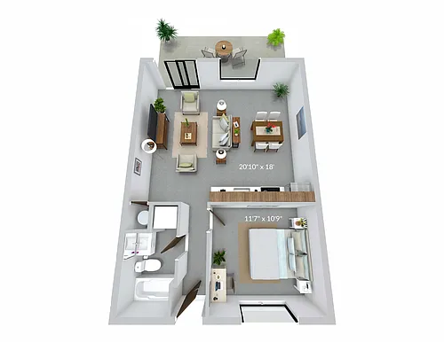 Floor plan 1x1M