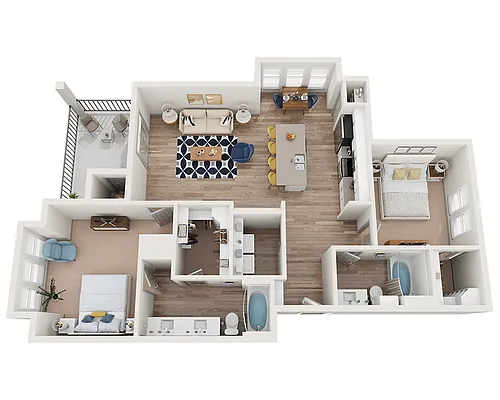 Floor plan Two Bedroom B2A