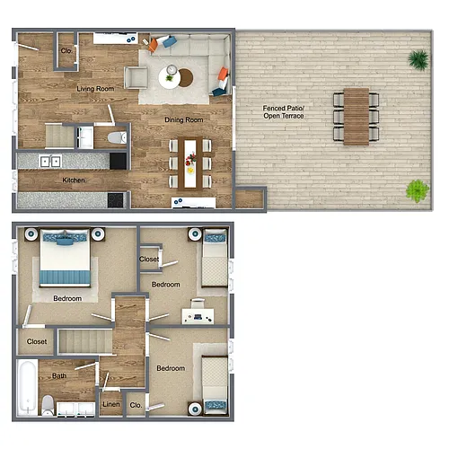 Floor plan Three Bedroom