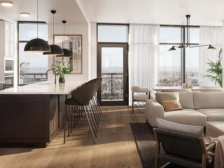 The Residences Kitchen and Living Room