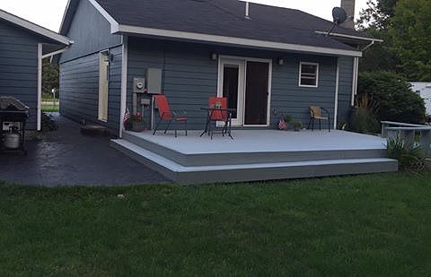 back deck & concrete patie
