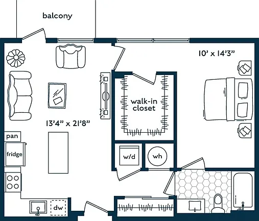 One Bedroom One Bath (717 SF) One Bedroom One Bath (717 SF)