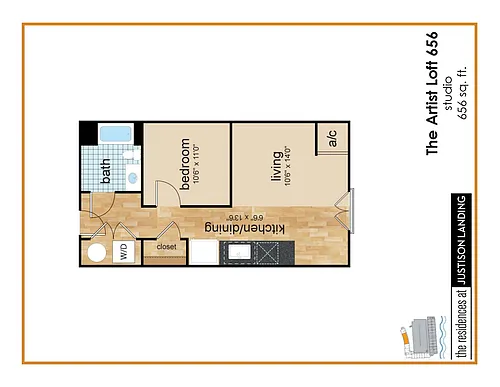 Floor plan The Artist Loft - Small