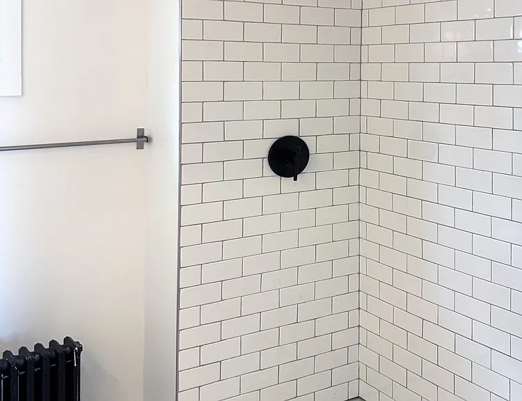 Tiled walk-in shower, newly renovated