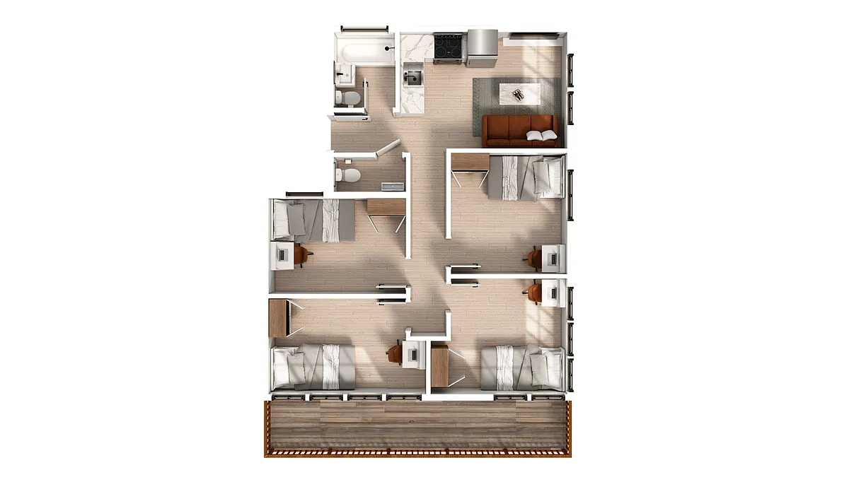 Floor plan 4 Bedroom | 1.5 Bath