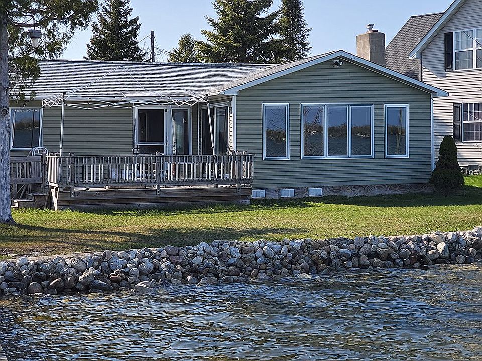 Seawall, deck and front yard