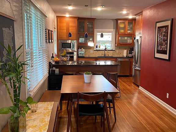 Open kitchen and dining area