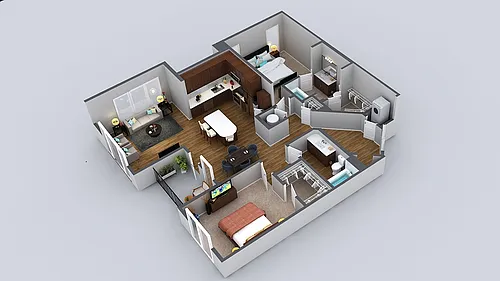 Floor plan 2 Bedroom 2 Bath