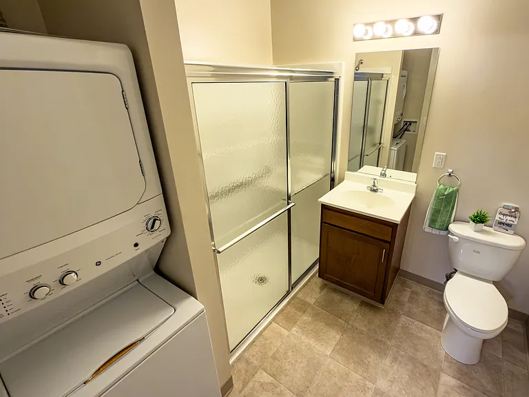 Bathrooms available with walk in showers. Laundry in all units.