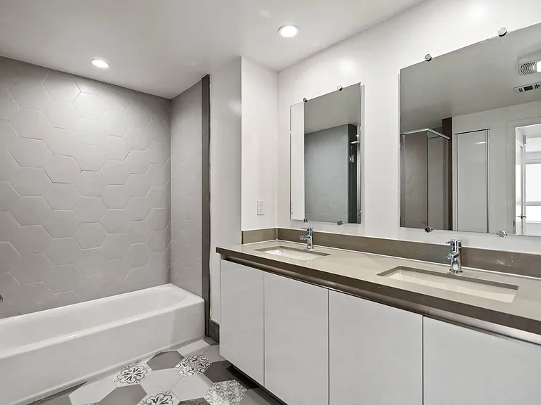 Bathroom with Bathtub and Double-Sink Vanity