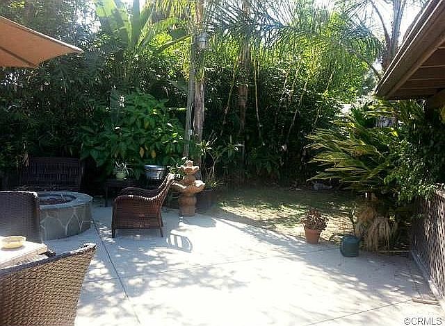 Lush backyard with privacy