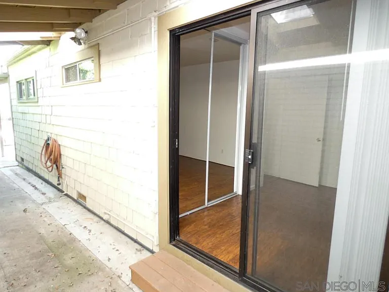 side patio with storage