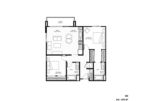 Floor plan B3 2X2