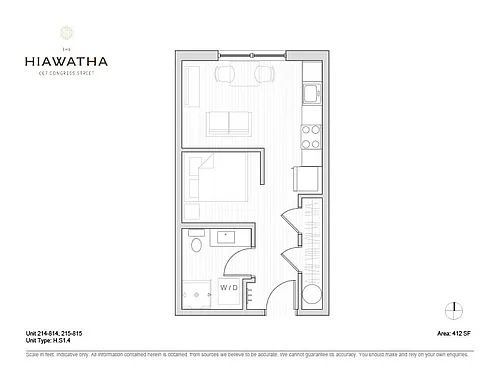 Floor plan Hiawatha Studio Plan D