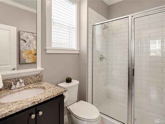 3/4 bath on the main-level adjacent to the bedroom/office.