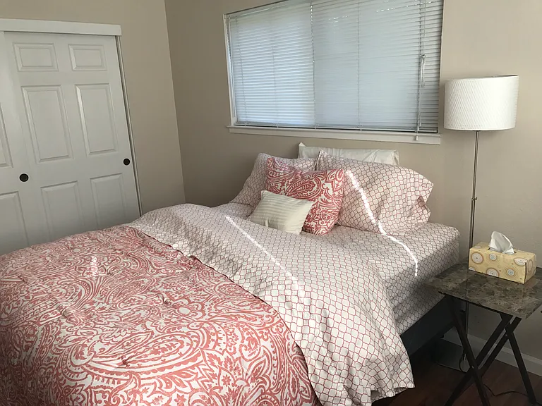 Studio comes unfurnished. Photo for scale only. (Queen size bed)
