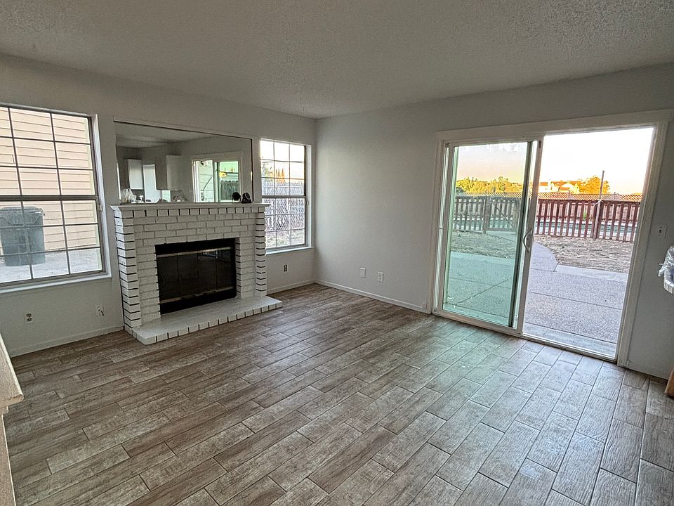 Living room with fireplace