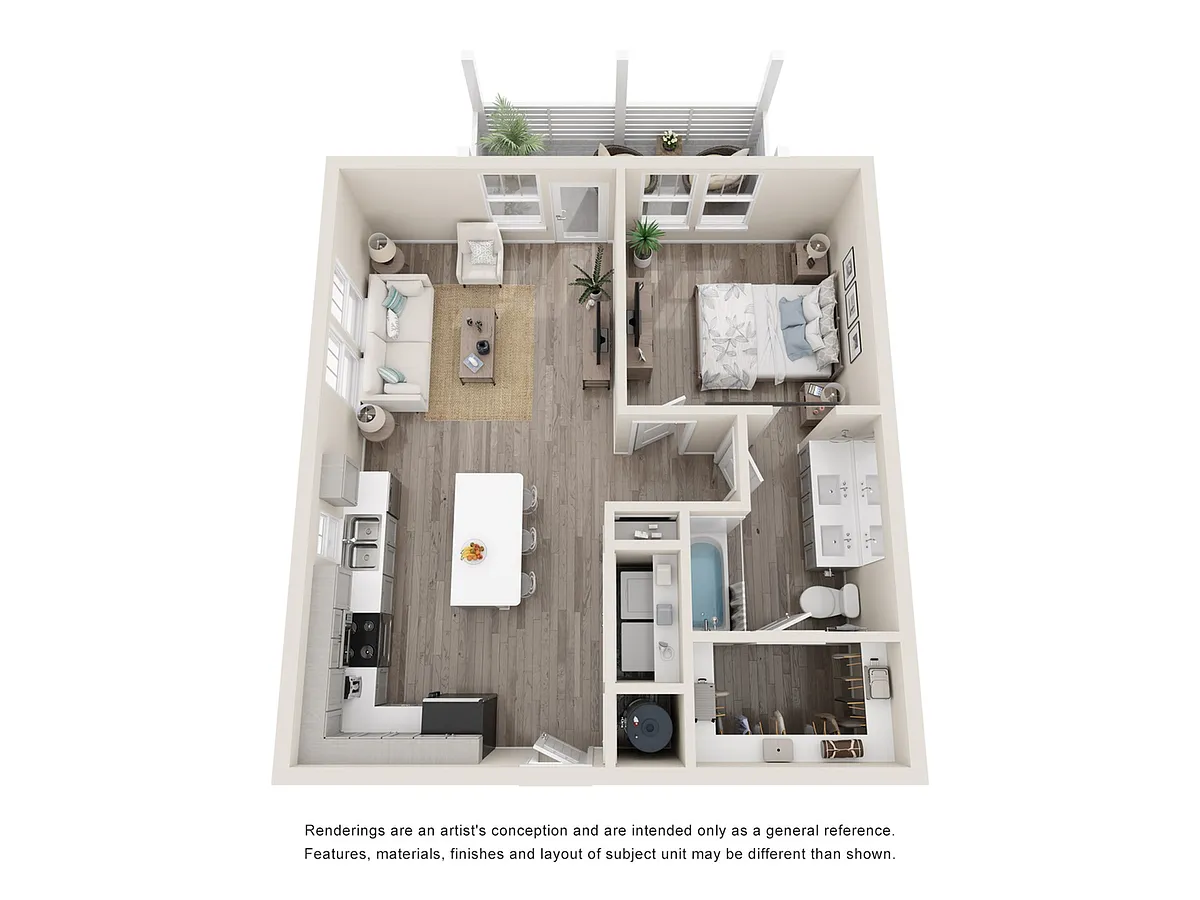 Floor plan 1 Bed Maple