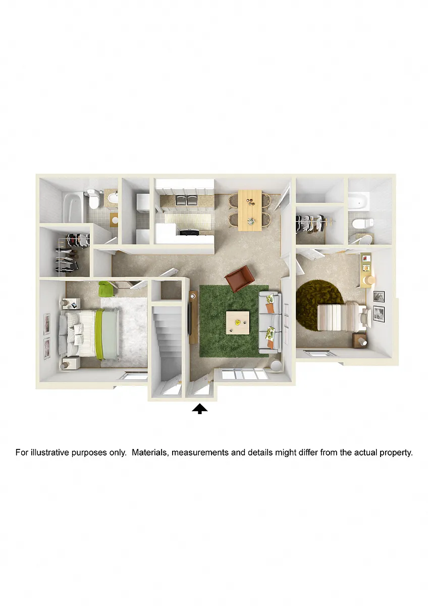 Floor plan 2 Bed 2 Bath