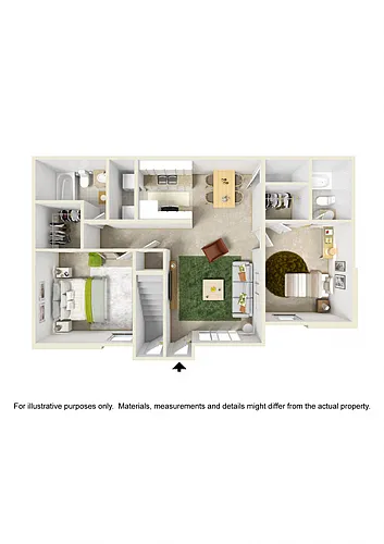 Floor plan 2 Bed 2 Bath