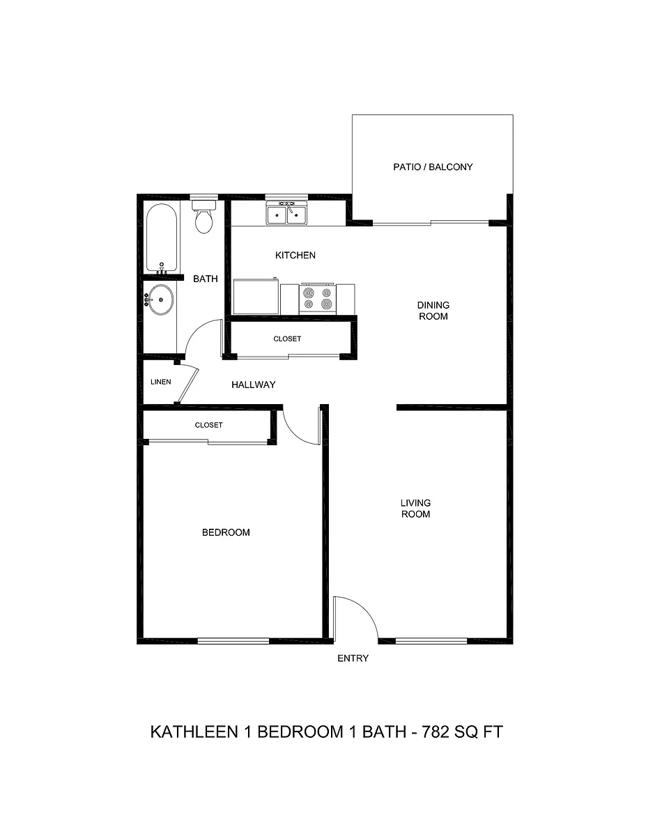 Floor plan Kathleen 1BR