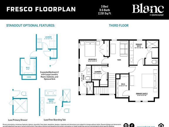 Third Floor Plan and Options