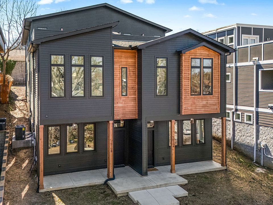 Front of home, unit on the left