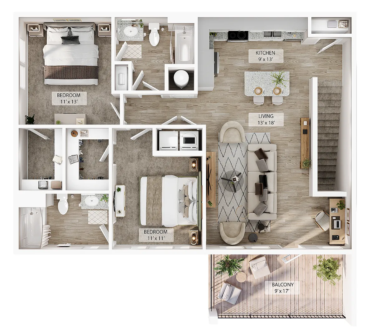 Floor plan 2 BR Designer Overlook